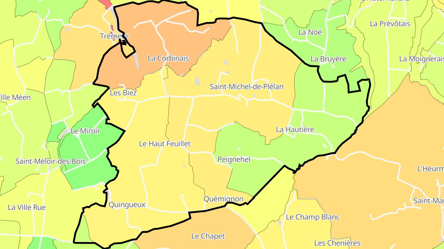 Carte des prix de l'immobilier Saint-Michel-de-Plélan