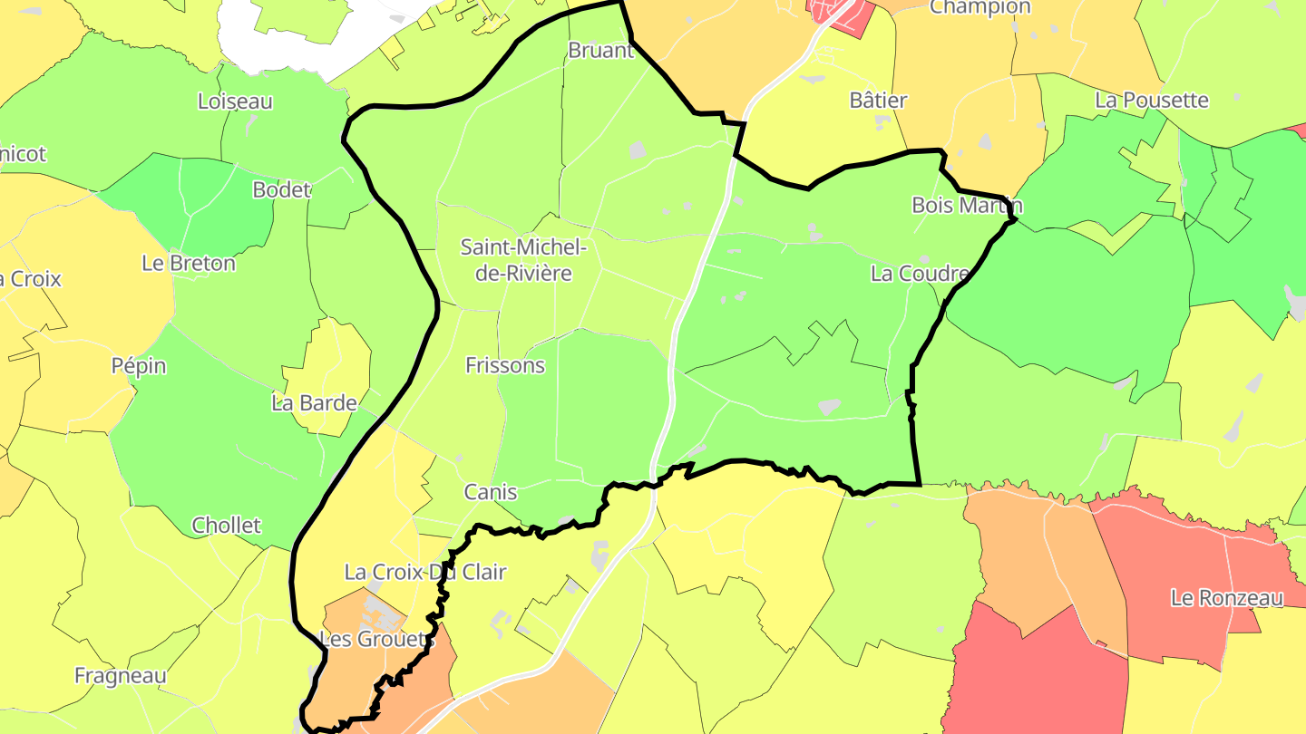 Carte des prix de l'immobilier Saint-Michel-de-Rivière
