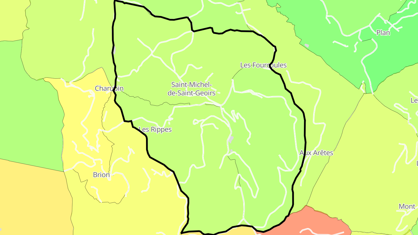 Carte des prix de l'immobilier Saint-Michel-de-Saint-Geoirs