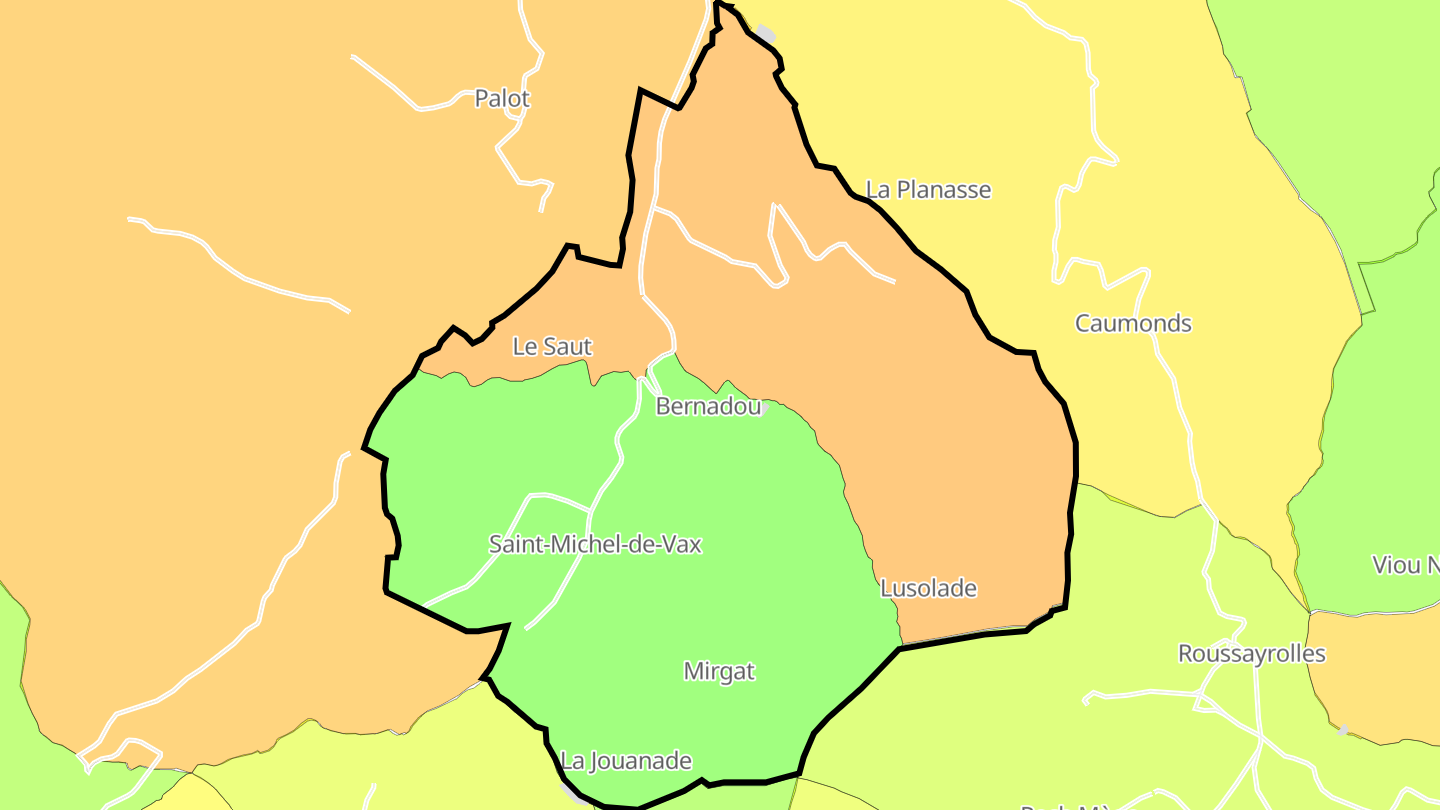 Carte des prix de l'immobilier Saint-Michel-de-Vax