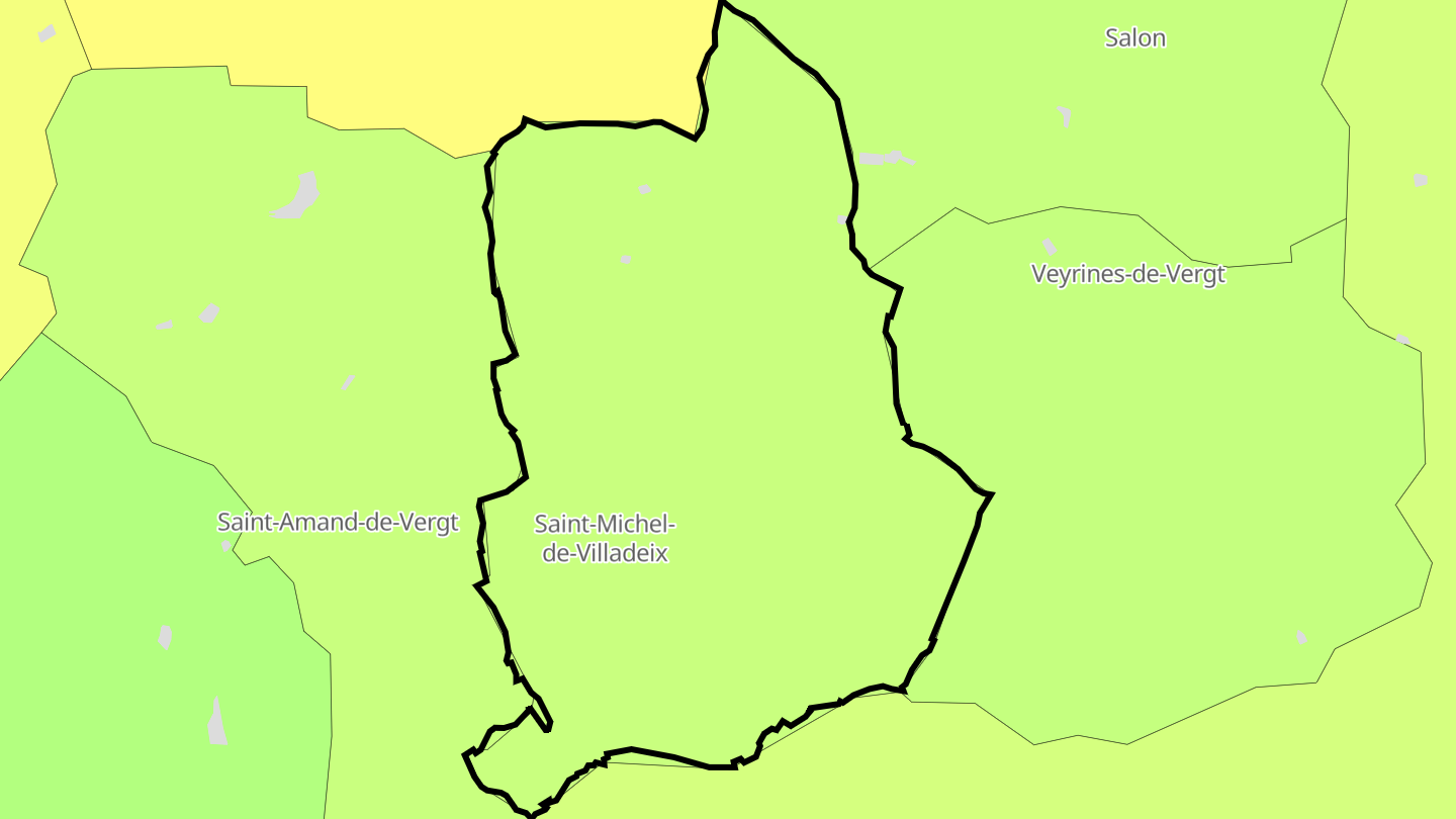 Carte des prix de l'immobilier Saint-Michel-de-Villadeix