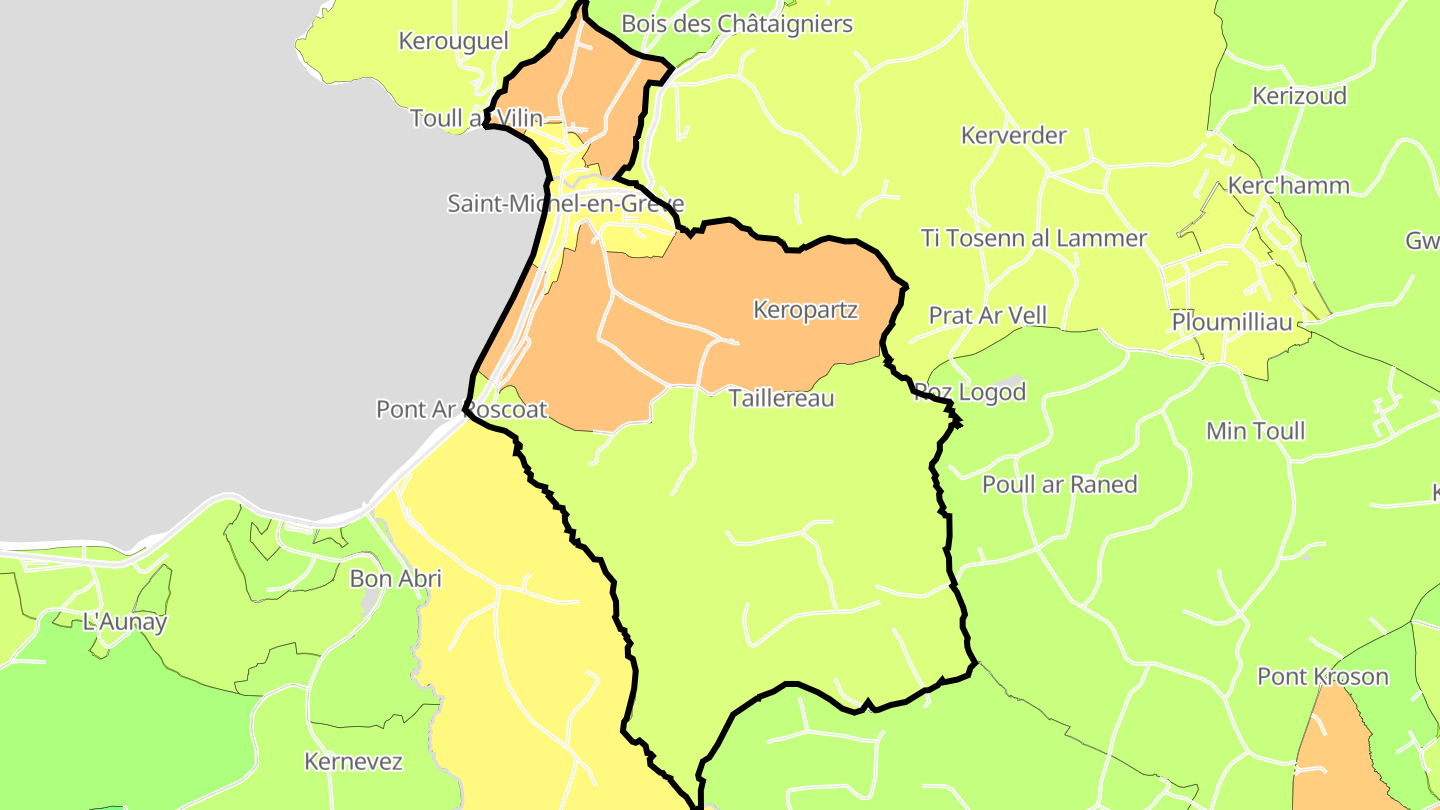 Carte des prix de l'immobilier Saint-Michel-en-Grève