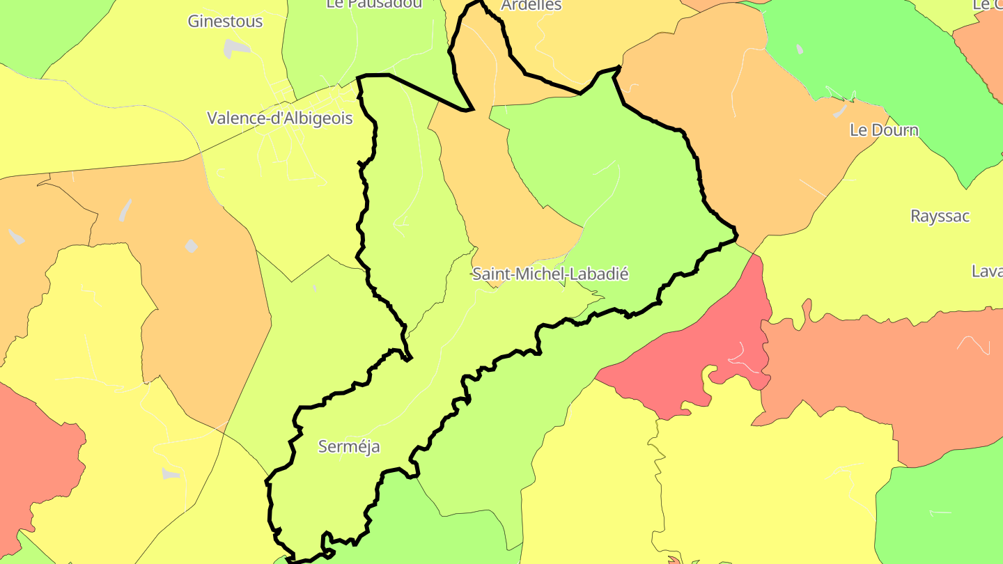 Carte des prix de l'immobilier Saint-Michel-Labadié