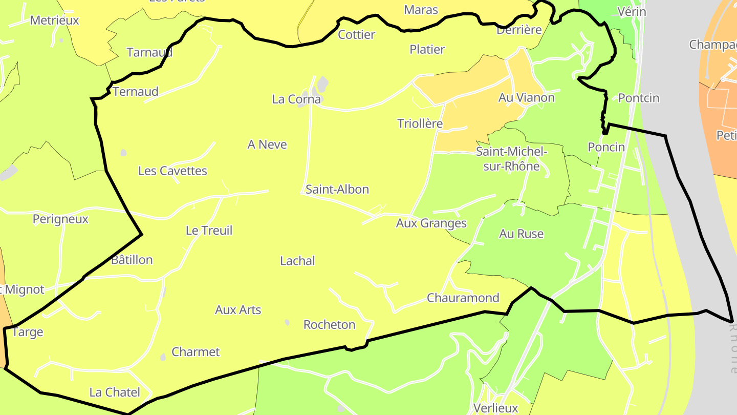 Carte des prix de l'immobilier Saint-Michel-sur-Rhône