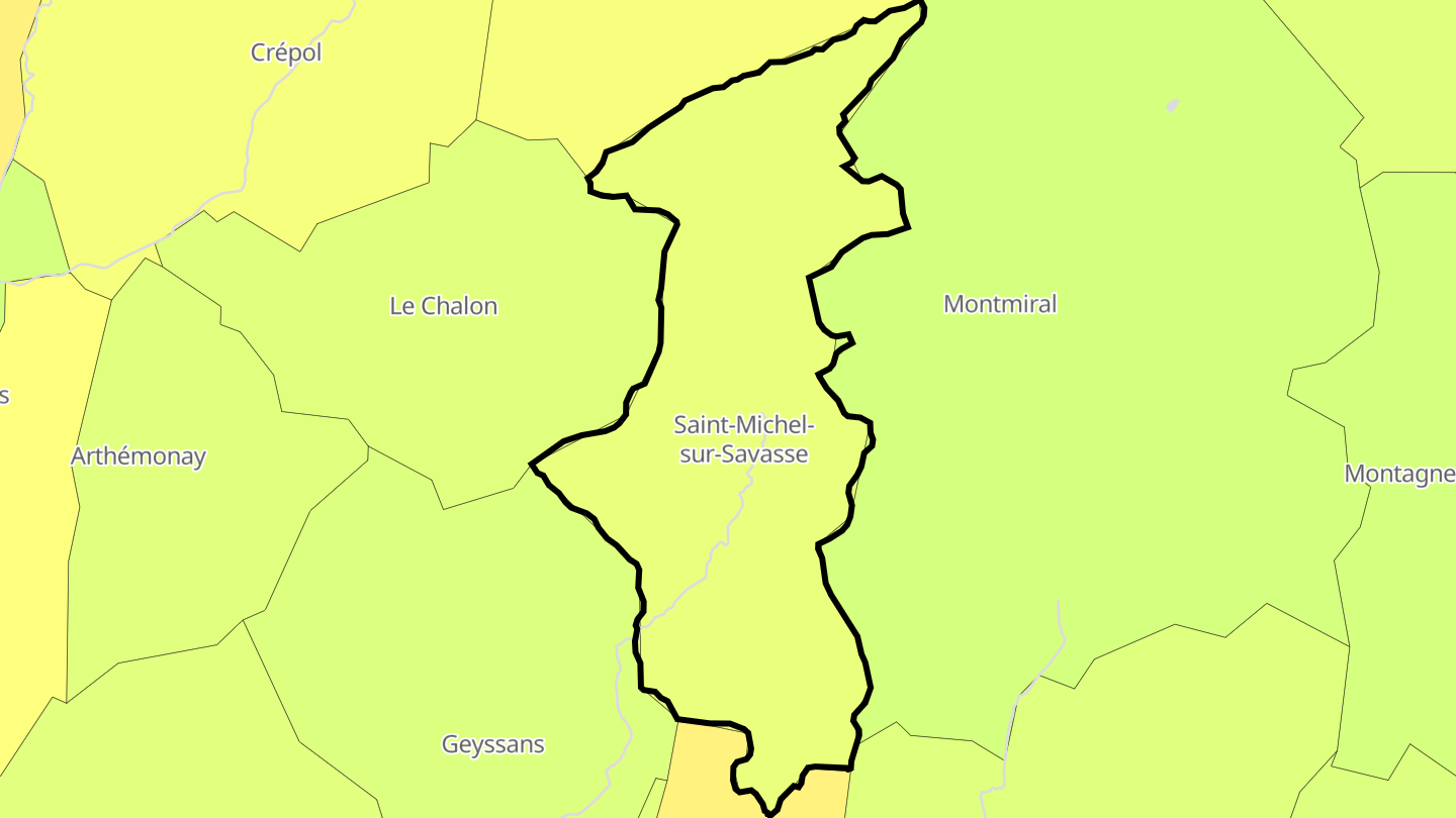 Carte des prix de l'immobilier Saint-Michel-sur-Savasse