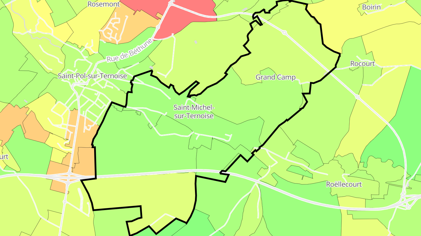 Carte des prix de l'immobilier Saint-Michel-sur-Ternoise