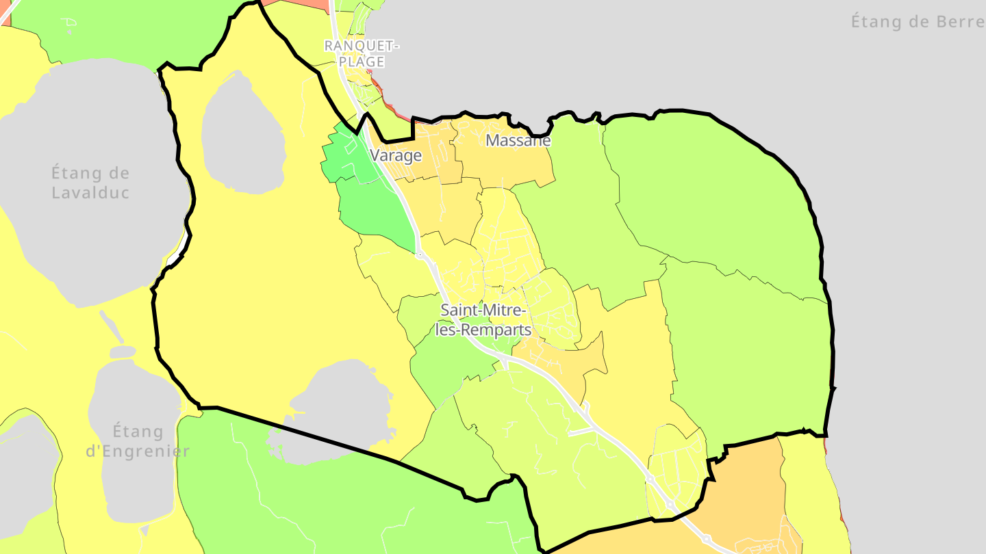 Carte des prix de l'immobilier Saint-Mitre-les-Remparts