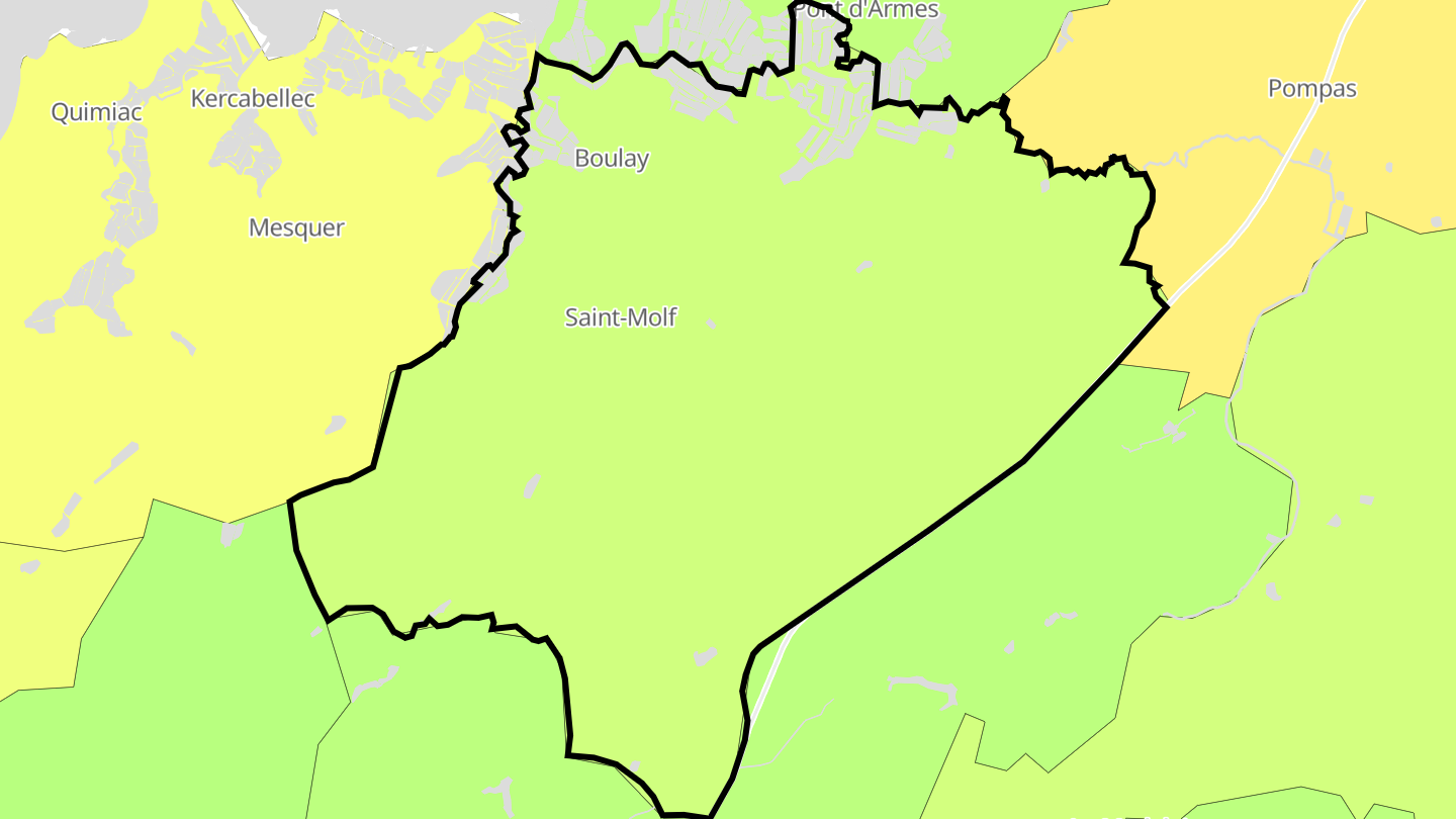 Carte des prix de l'immobilier Saint-Molf