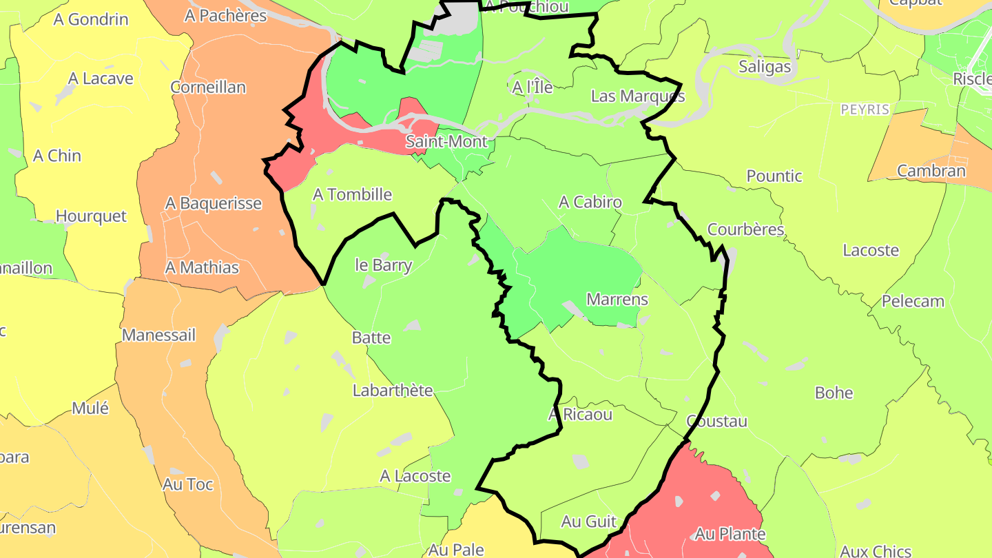 Carte des prix de l'immobilier Saint-Mont