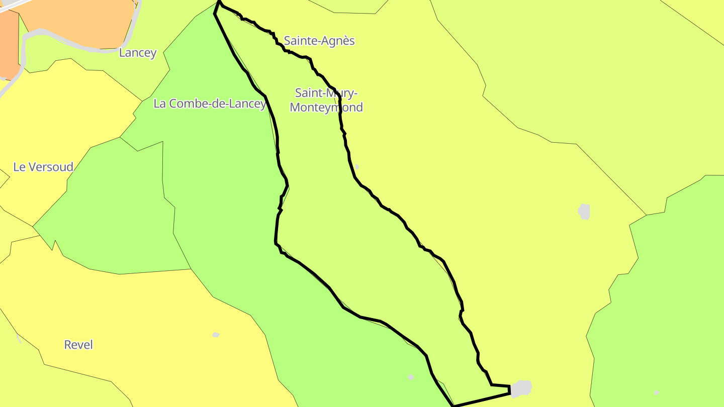 Carte des prix de l'immobilier Saint-Mury-Monteymond