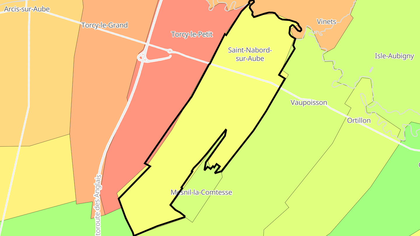 Carte des prix de l'immobilier Saint-Nabord-sur-Aube