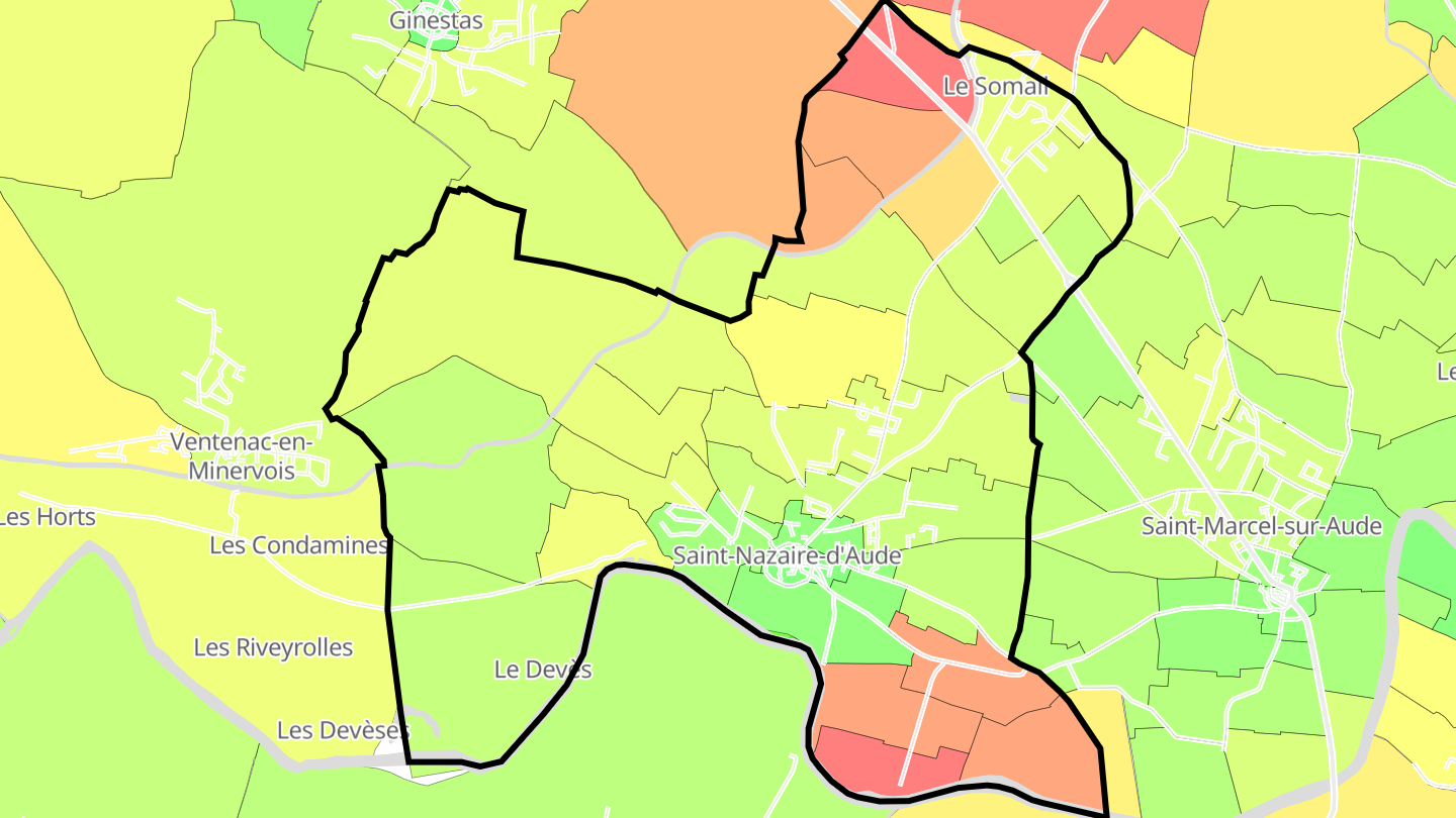 Carte des prix de l'immobilier Saint-Nazaire-d'Aude
