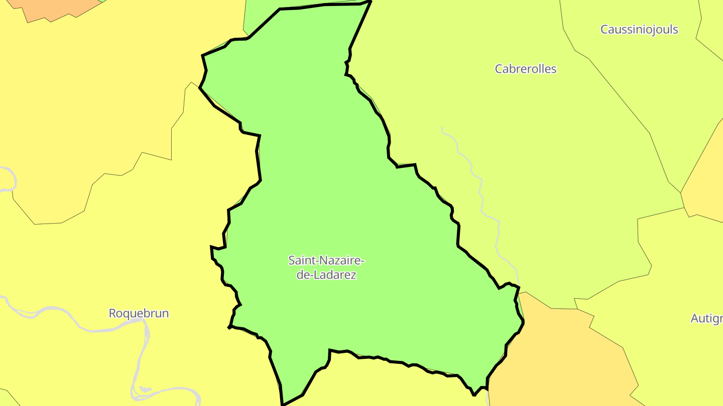 Carte des prix de l'immobilier Saint-Nazaire-de-Ladarez