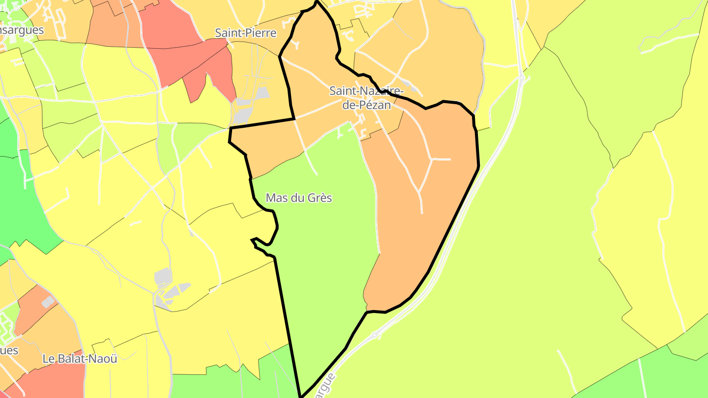 Carte des prix de l'immobilier Saint-Nazaire-de-Pézan