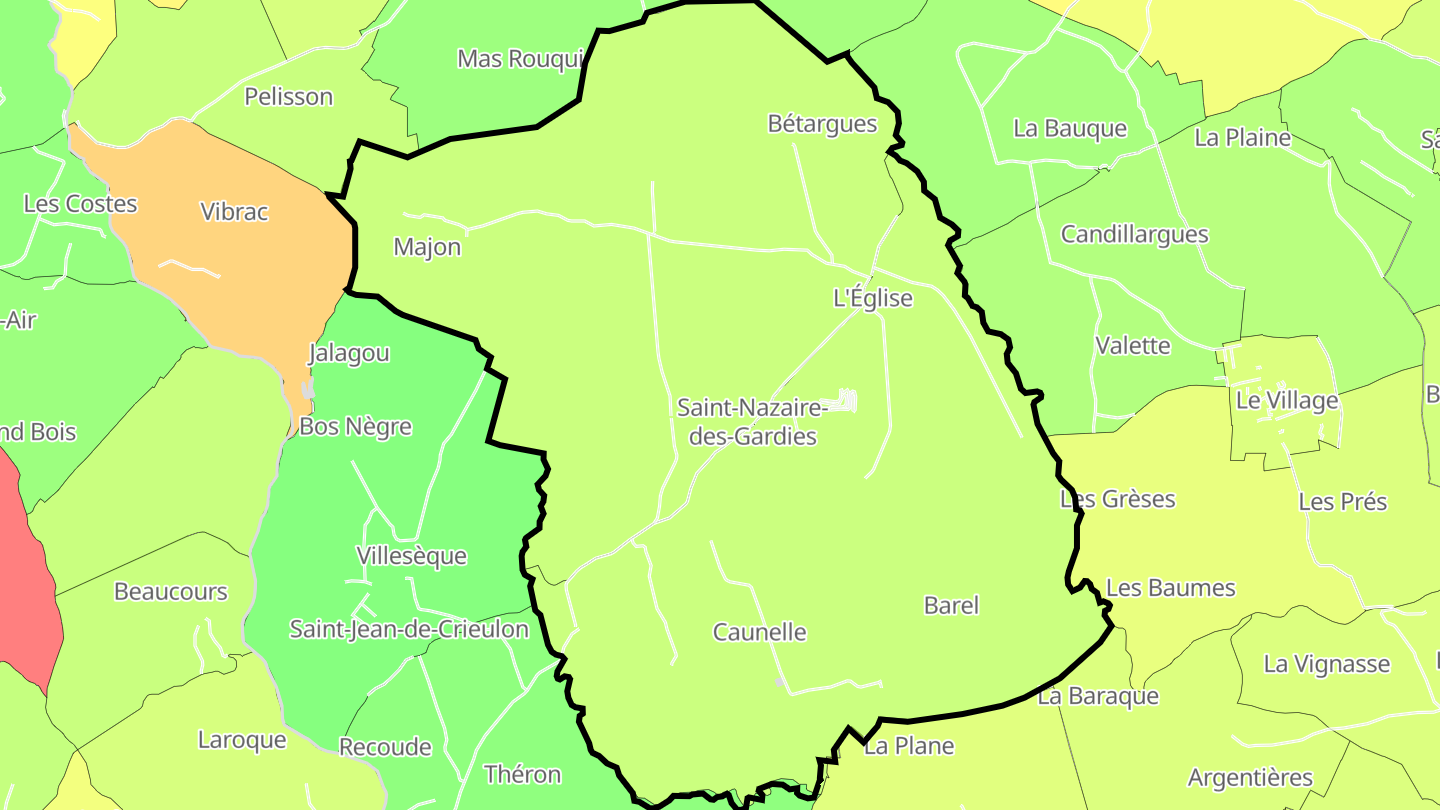 Carte des prix de l'immobilier Saint-Nazaire-des-Gardies