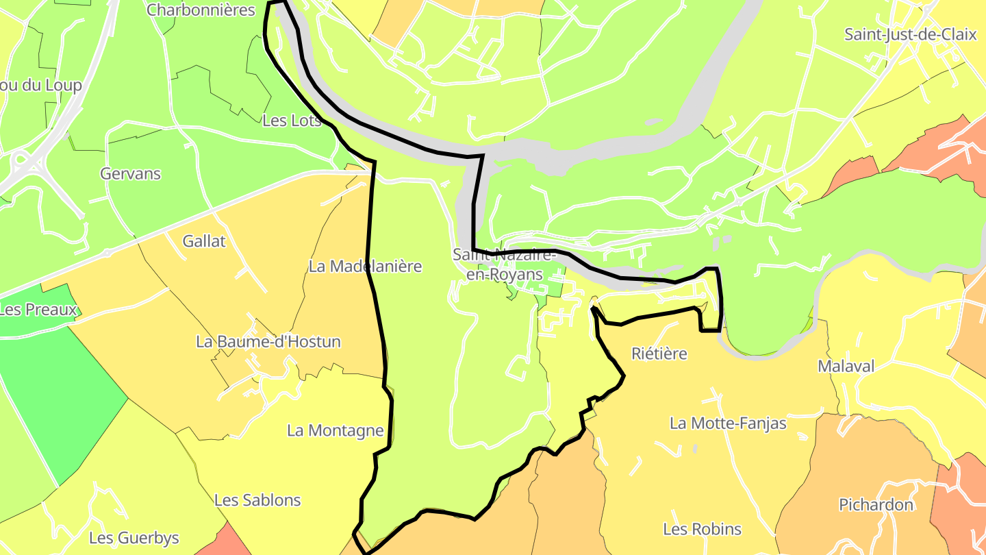 Carte des prix de l'immobilier Saint-Nazaire-en-Royans