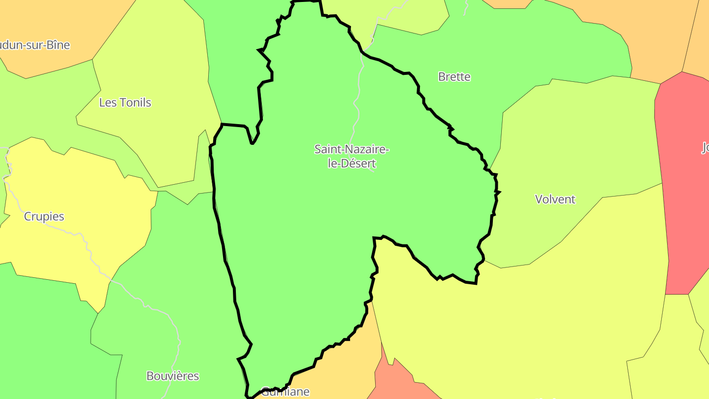 Carte des prix de l'immobilier Saint-Nazaire-le-Désert