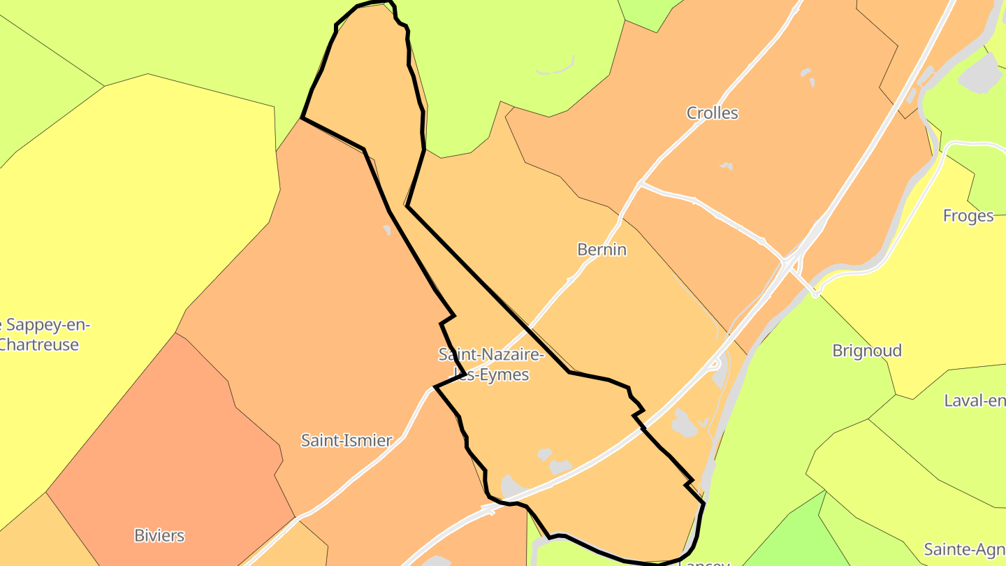 Carte des prix de l'immobilier Saint-Nazaire-les-Eymes
