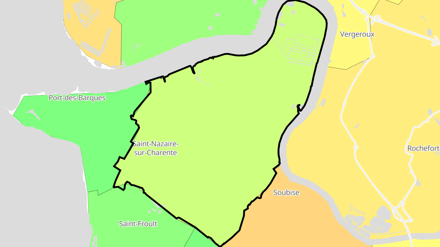 Carte des prix de l'immobilier Saint-Nazaire-sur-Charente