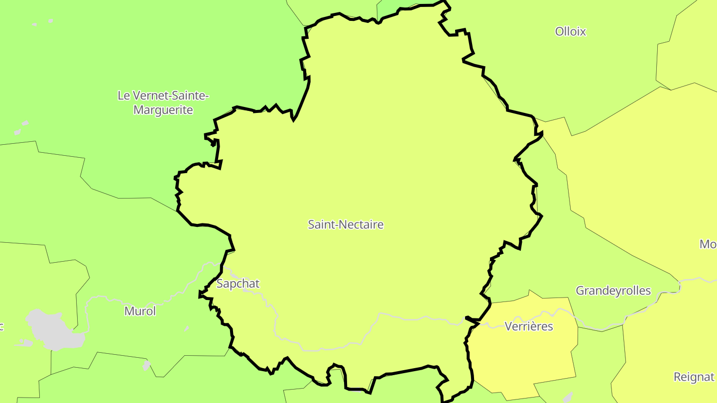 Carte des prix de l'immobilier Saint-Nectaire