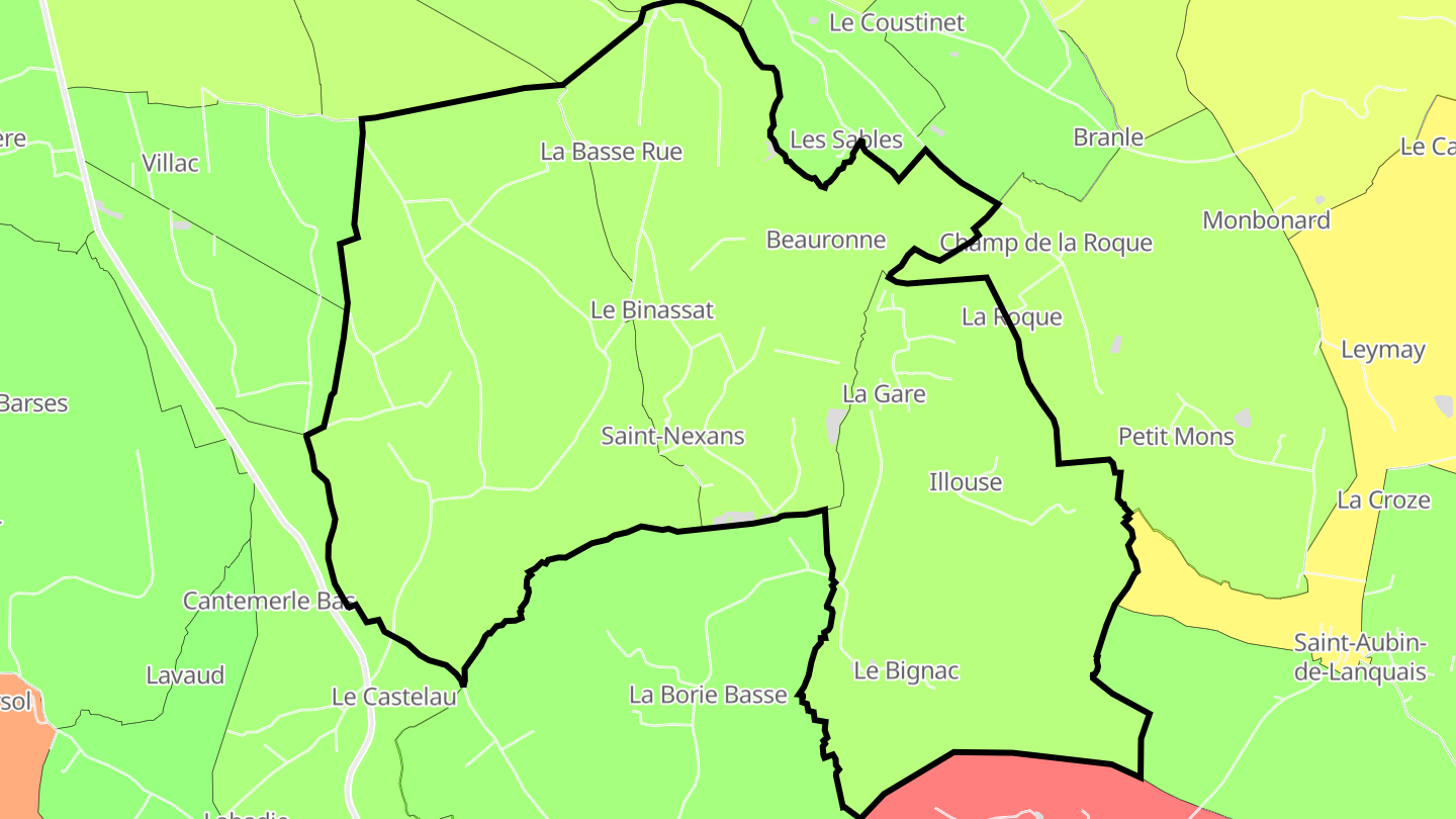 Carte des prix de l'immobilier Saint-Nexans