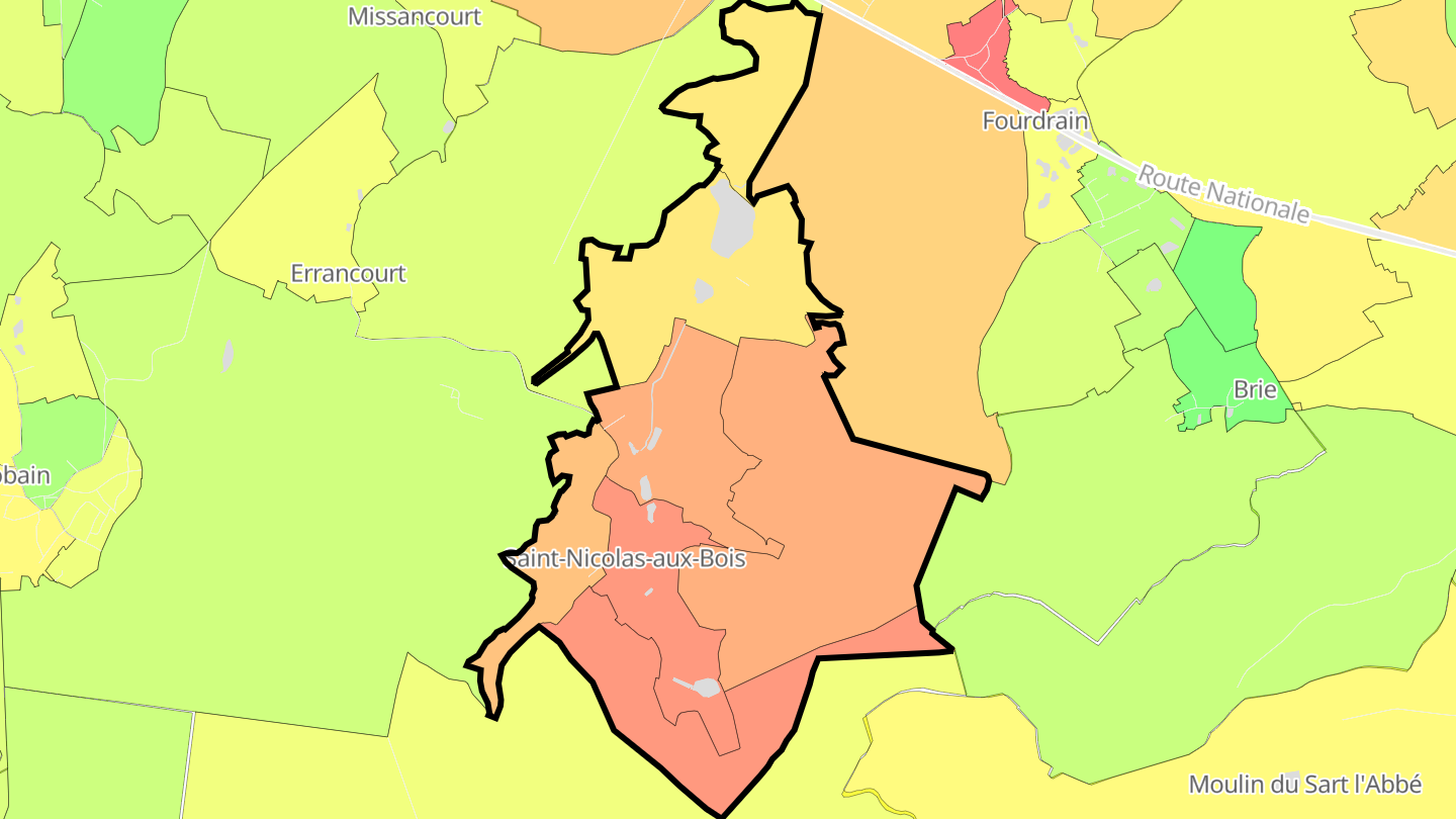 Carte des prix de l'immobilier Saint-Nicolas-aux-Bois