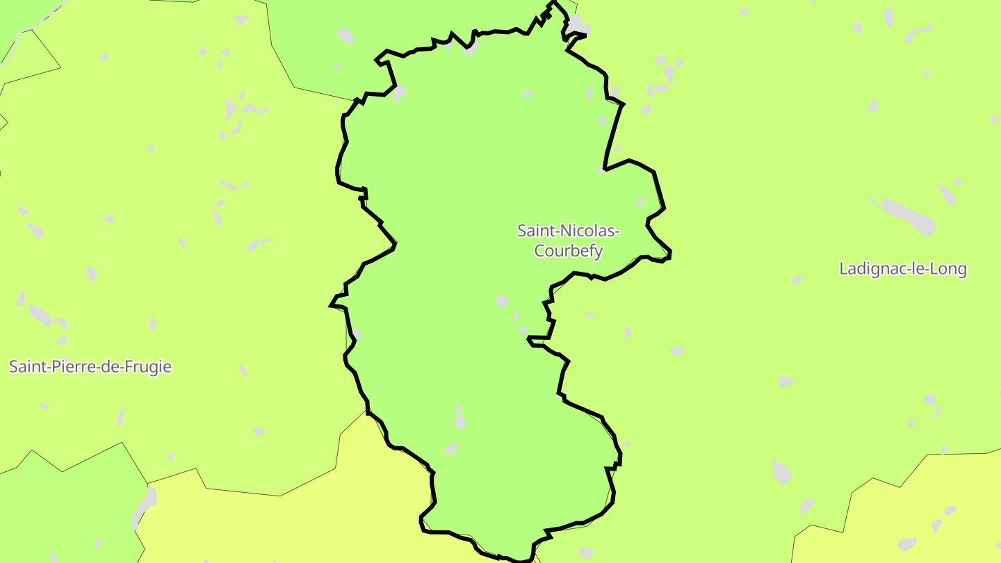 Carte des prix de l'immobilier Saint-Nicolas-Courbefy
