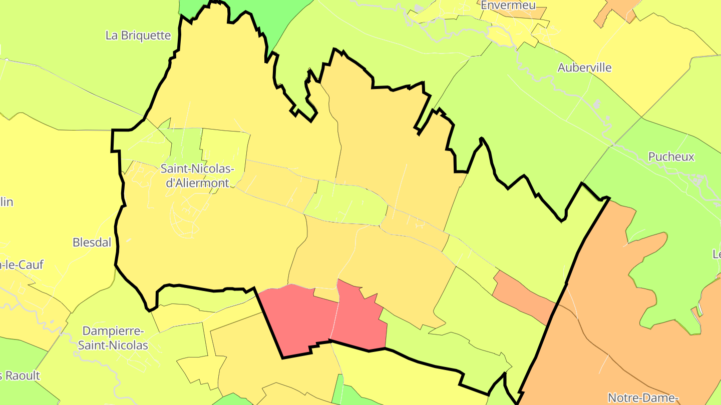 Carte des prix de l'immobilier Saint-Nicolas-d'Aliermont