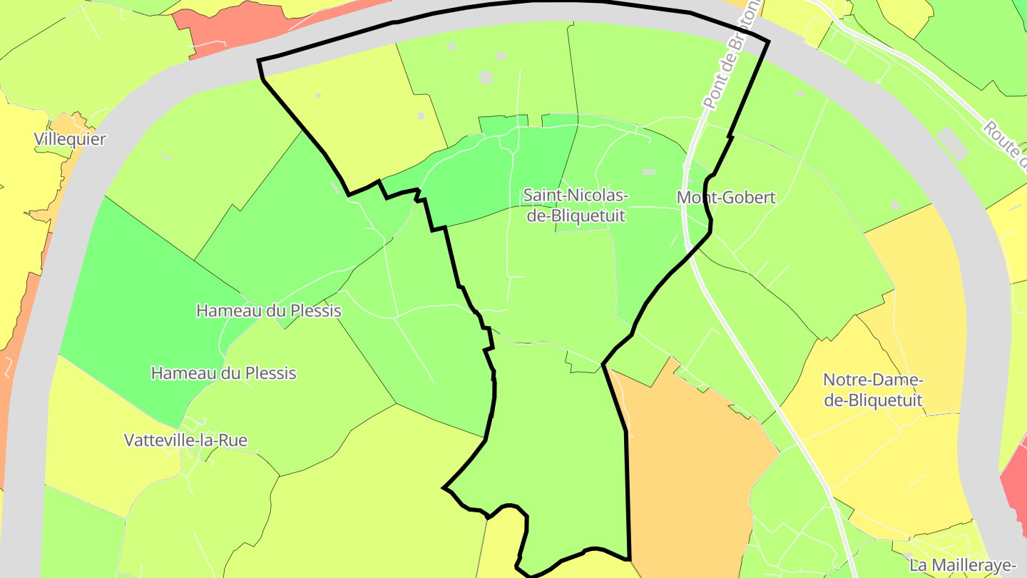Carte des prix de l'immobilier Saint-Nicolas-de-Bliquetuit