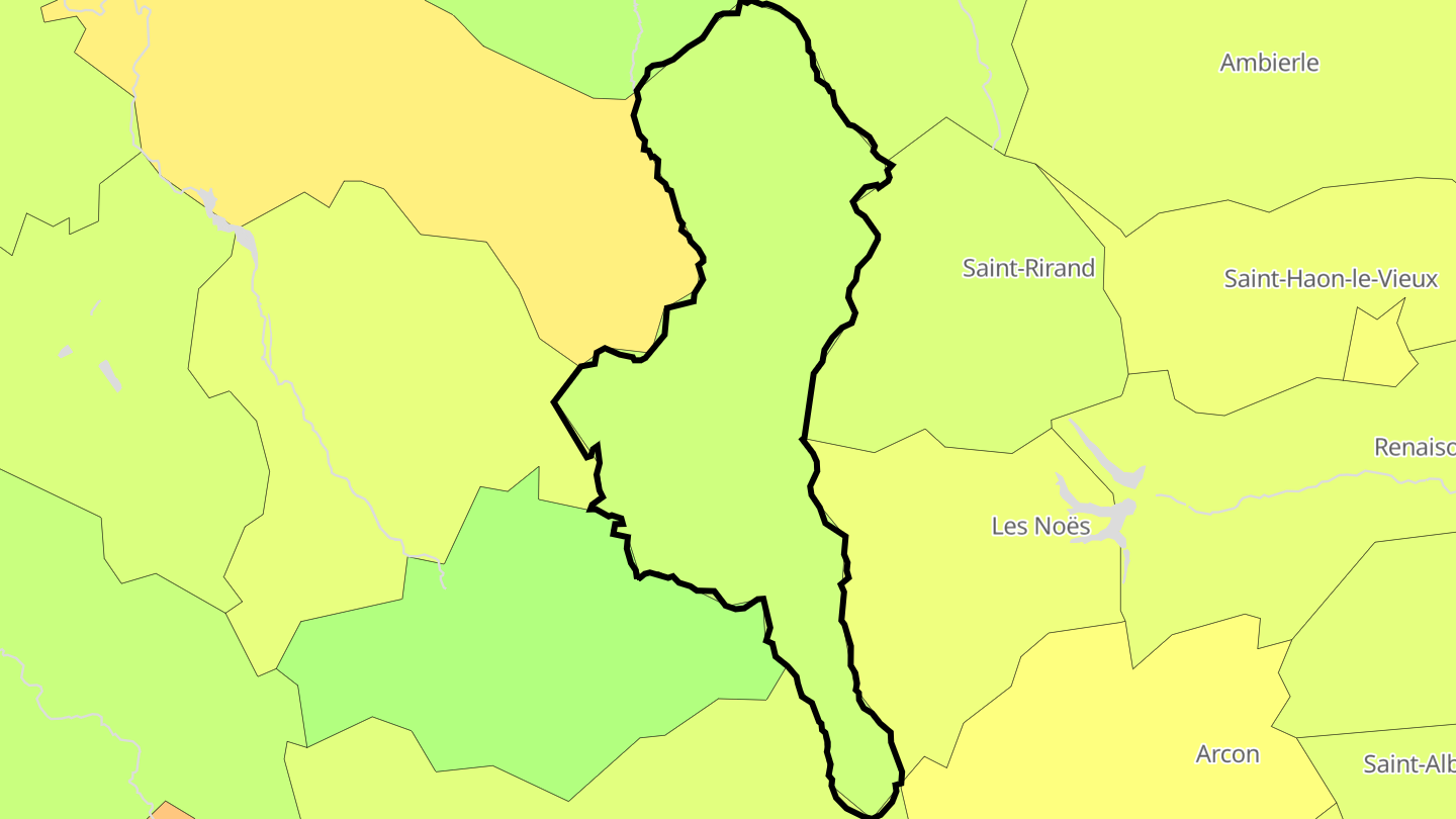 Carte des prix de l'immobilier Saint-Nicolas-des-Biefs