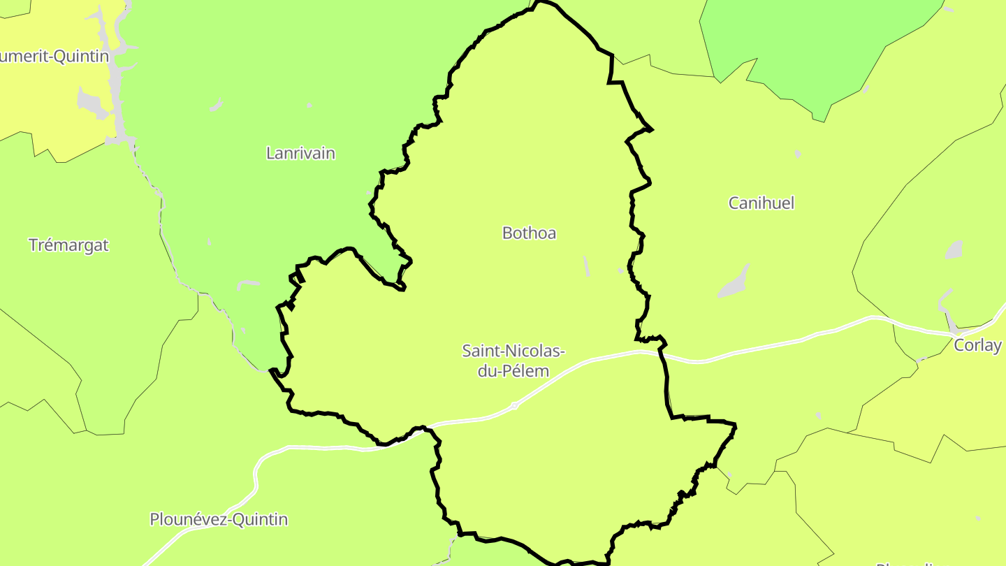 Carte des prix de l'immobilier Saint-Nicolas-du-Pélem