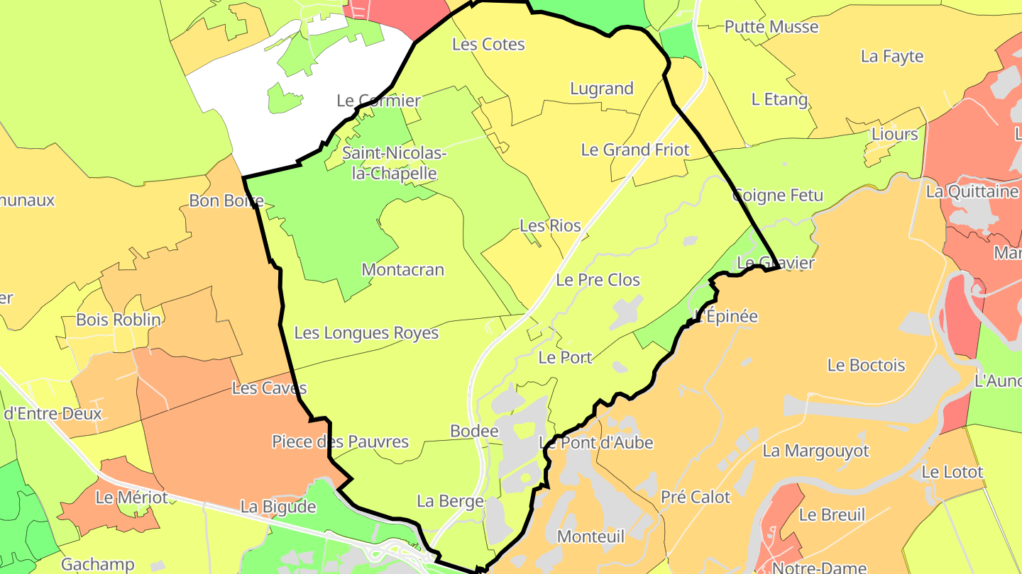 Carte des prix de l'immobilier Saint-Nicolas-la-Chapelle