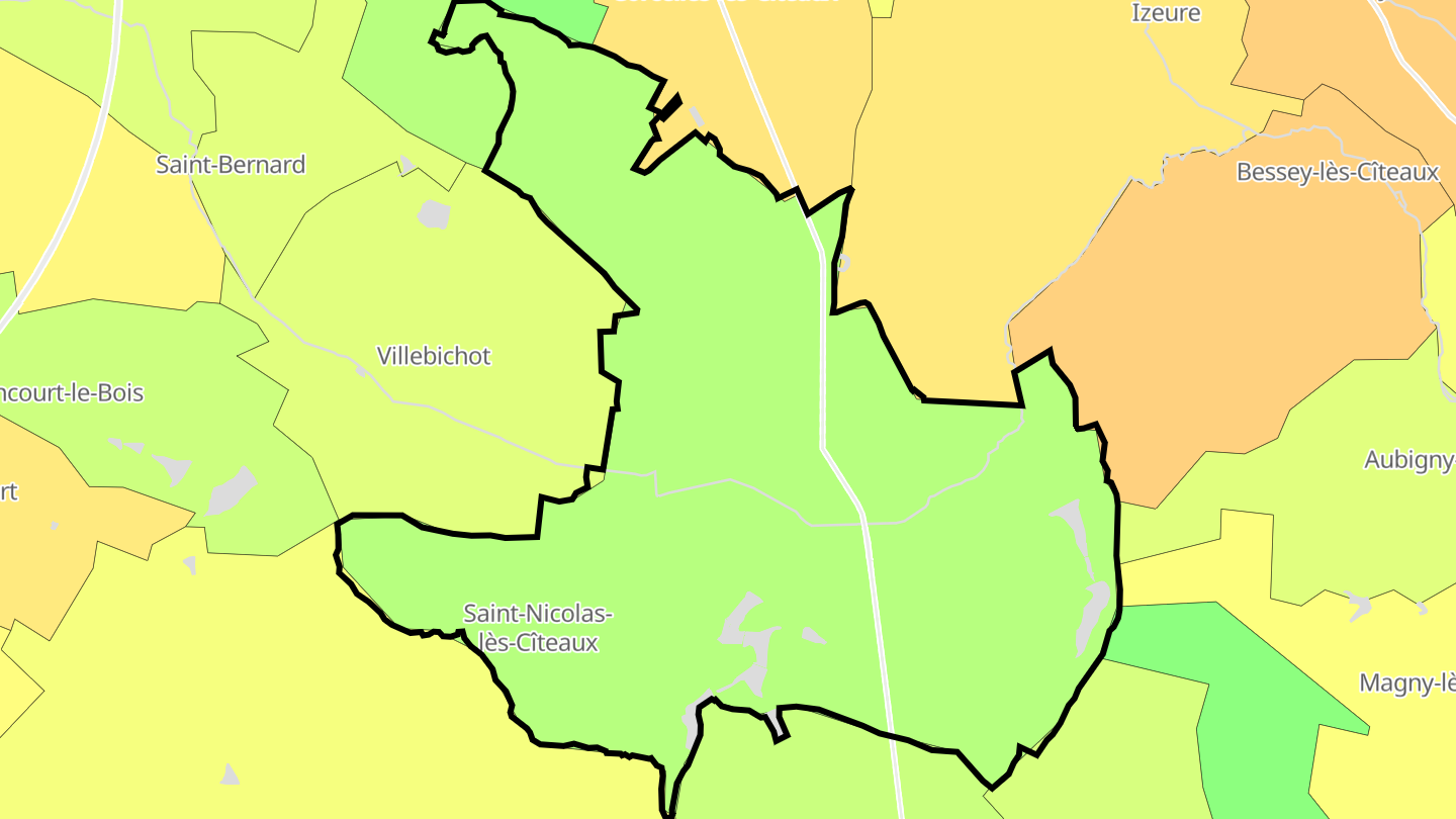 Carte des prix de l'immobilier Saint-Nicolas-lès-Cîteaux