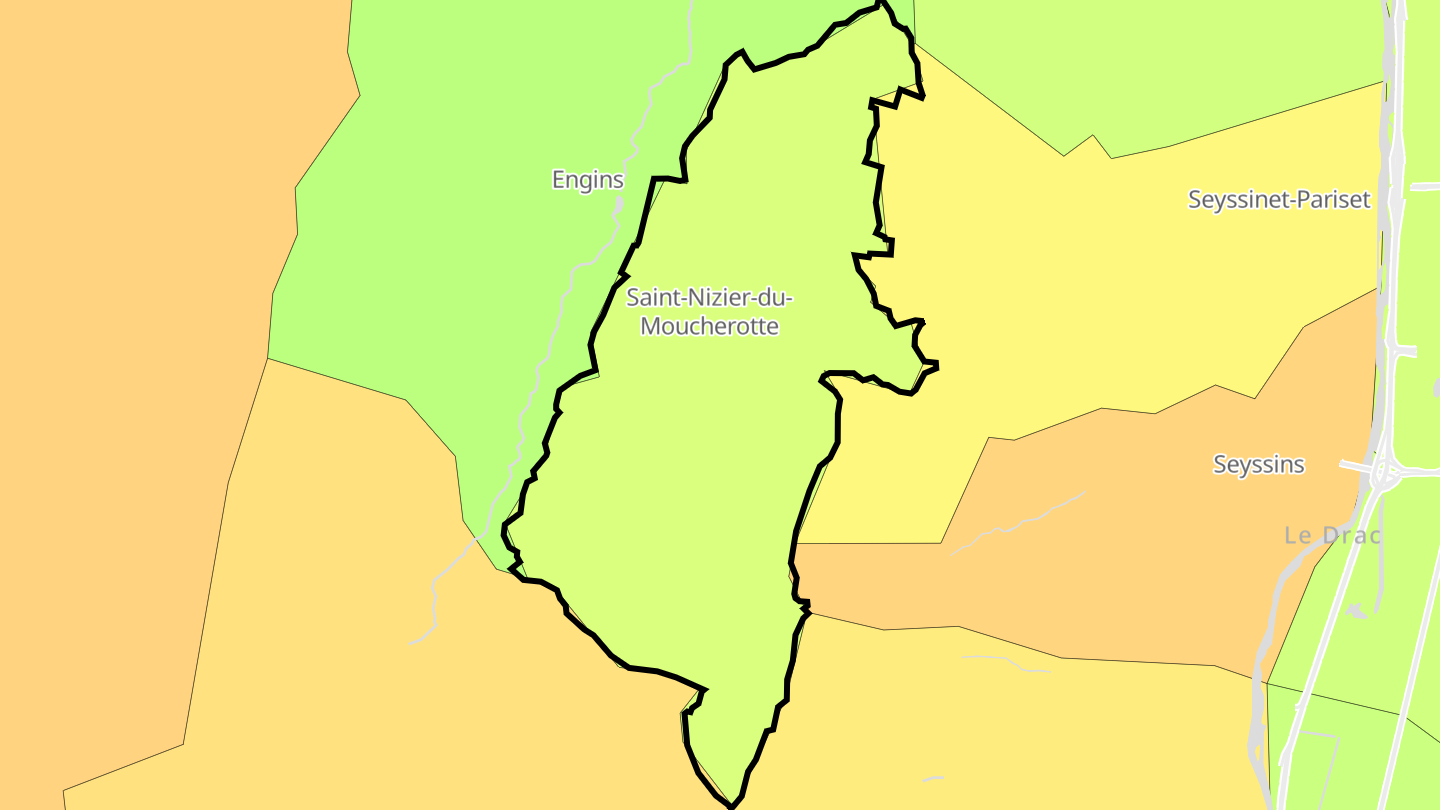 Carte des prix de l'immobilier Saint-Nizier-du-Moucherotte