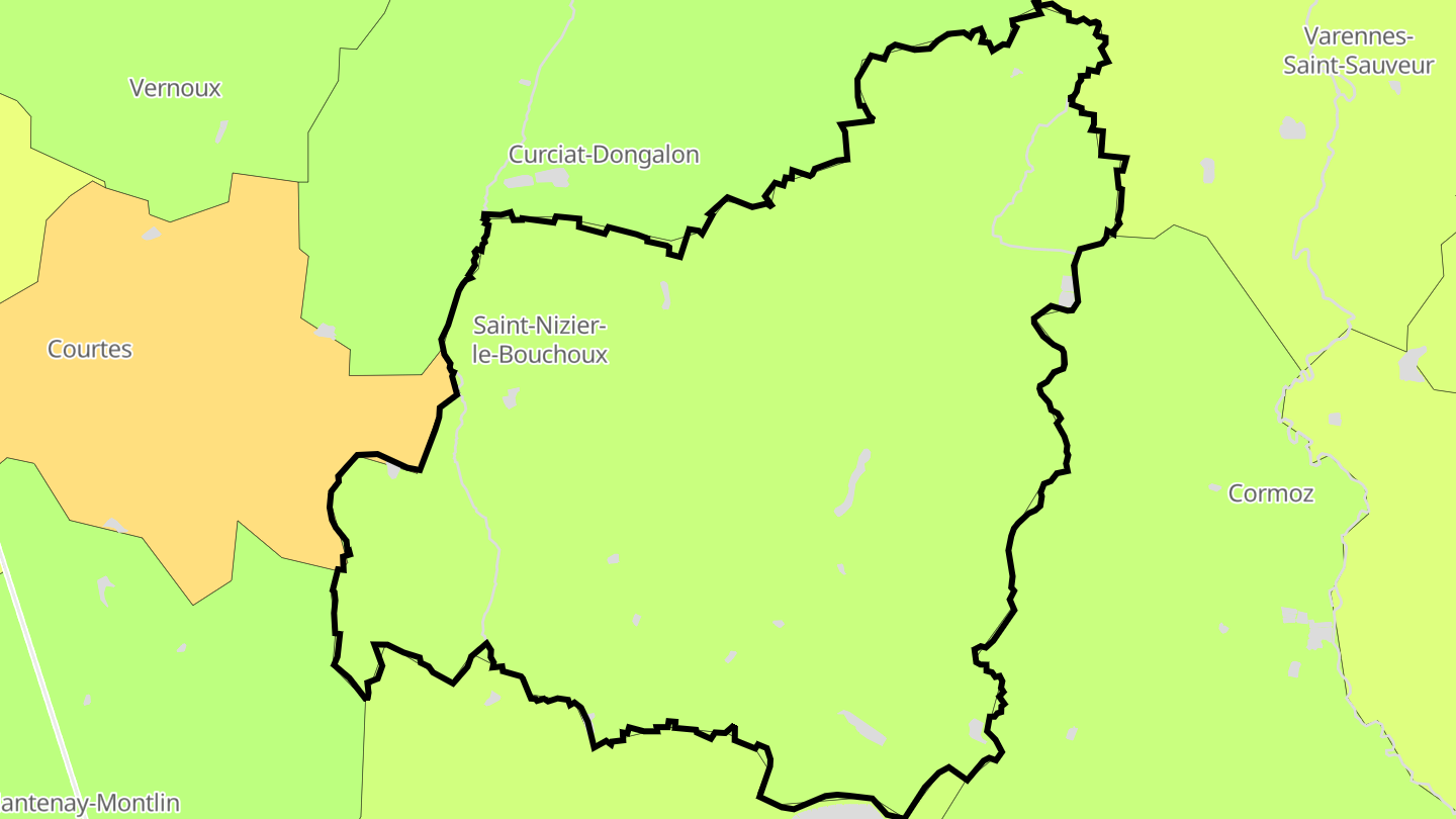 Carte des prix de l'immobilier Saint-Nizier-le-Bouchoux