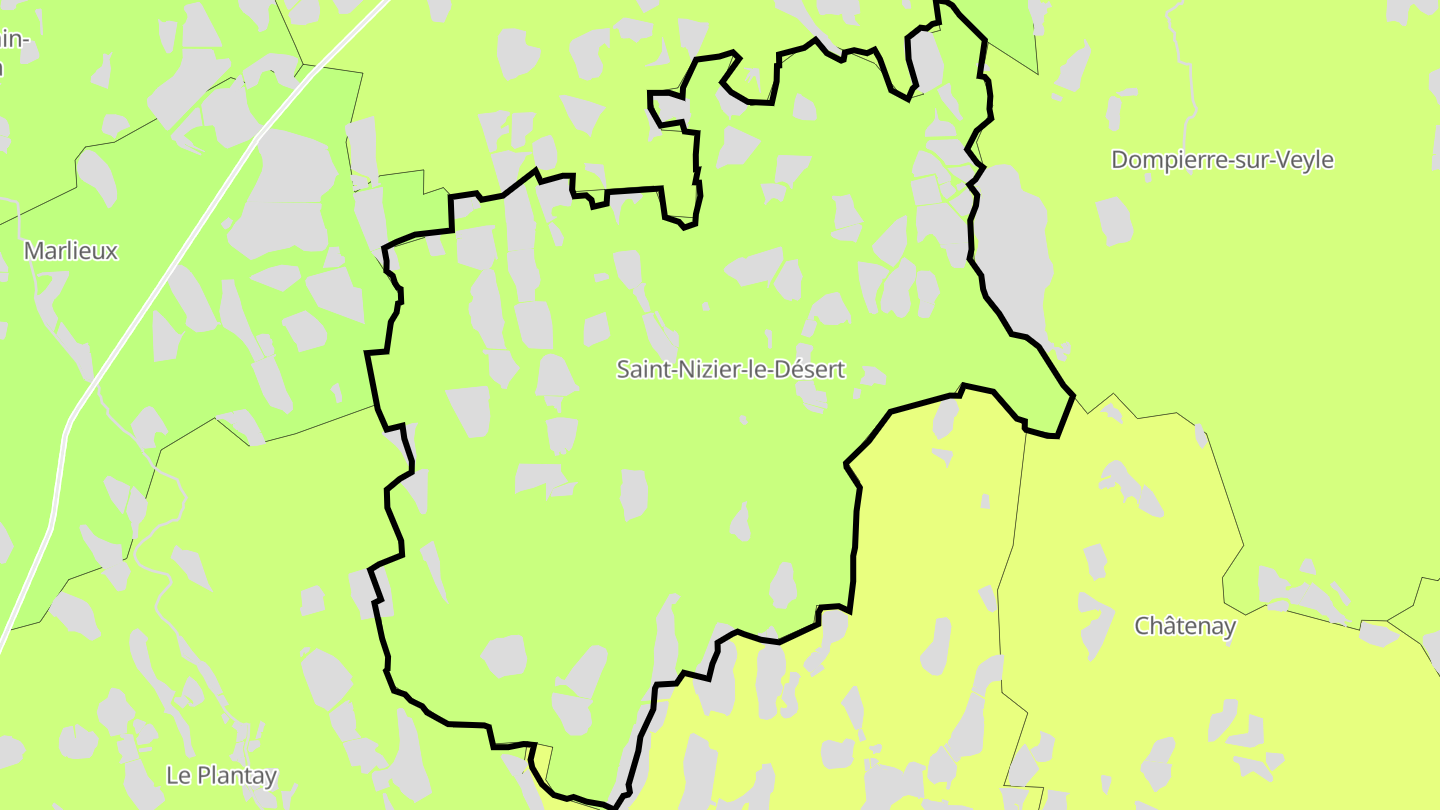 Carte des prix de l'immobilier Saint-Nizier-le-Désert