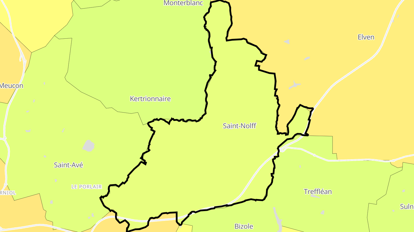 Carte des prix de l'immobilier Saint-Nolff