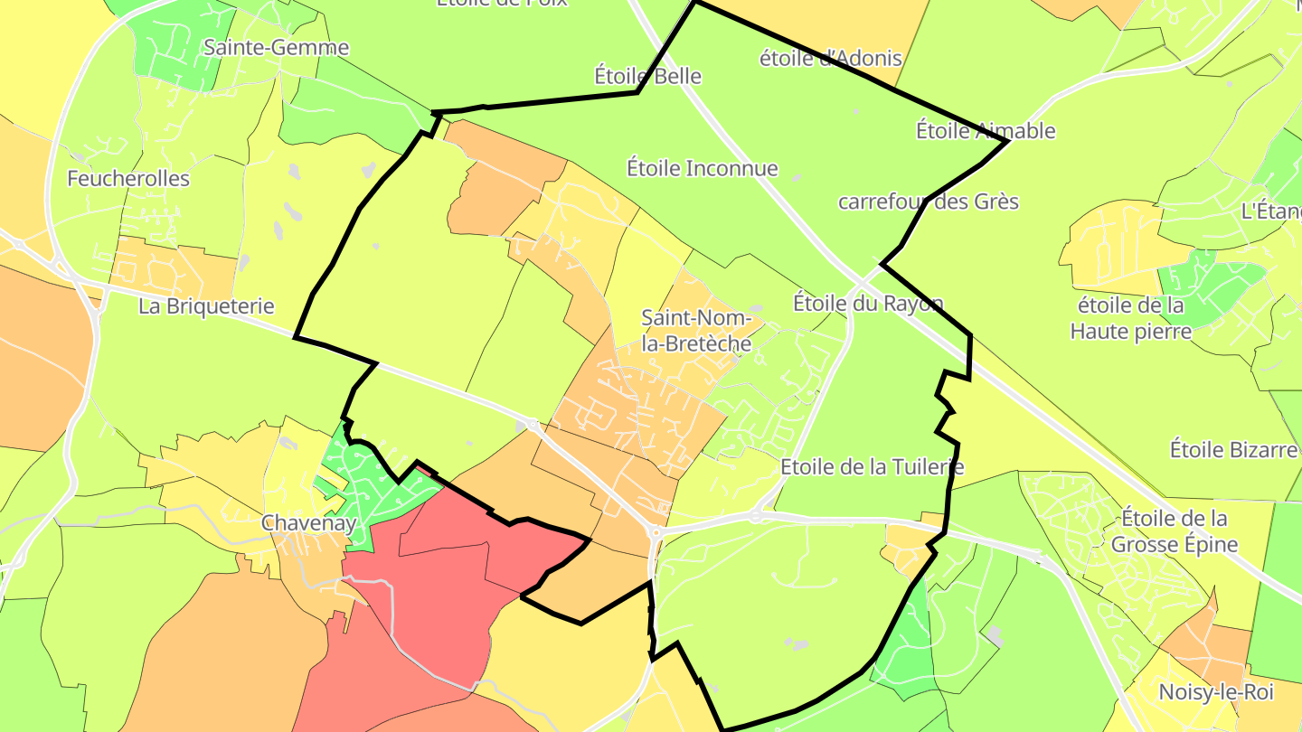 Carte des prix de l'immobilier Saint-Nom-la-Bretèche