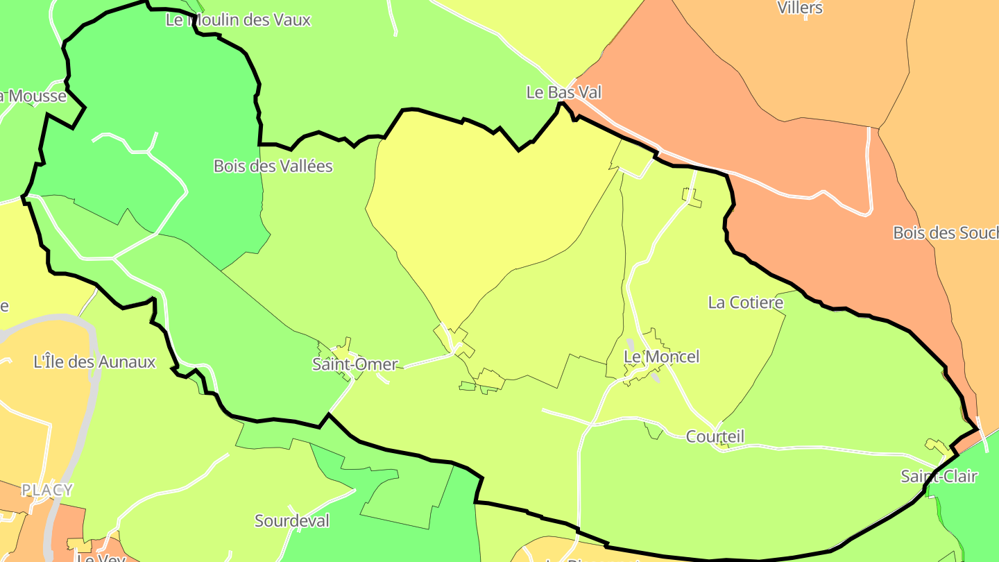 Carte des prix de l'immobilier Saint-Omer