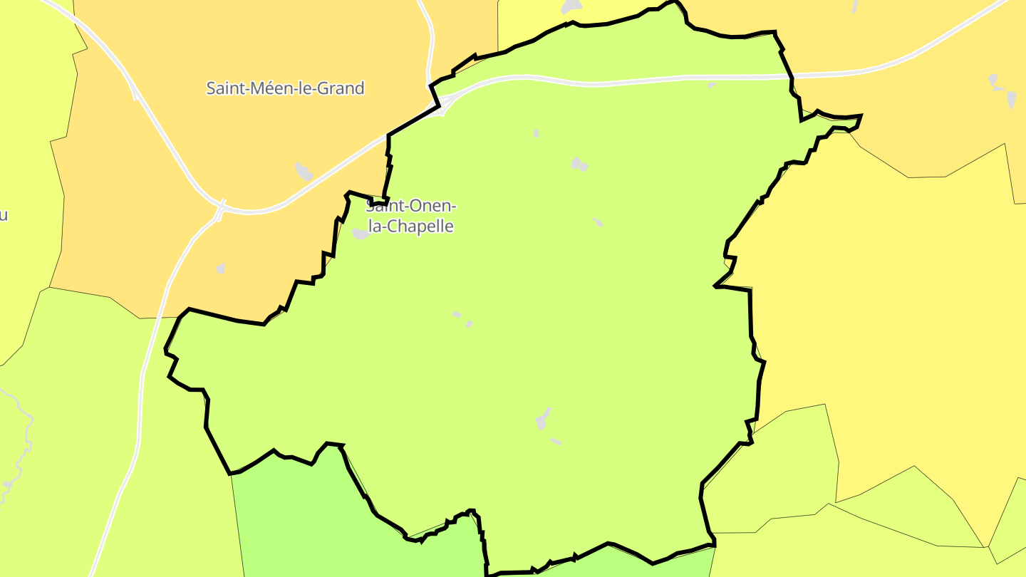 Carte des prix de l'immobilier Saint-Onen-la-Chapelle