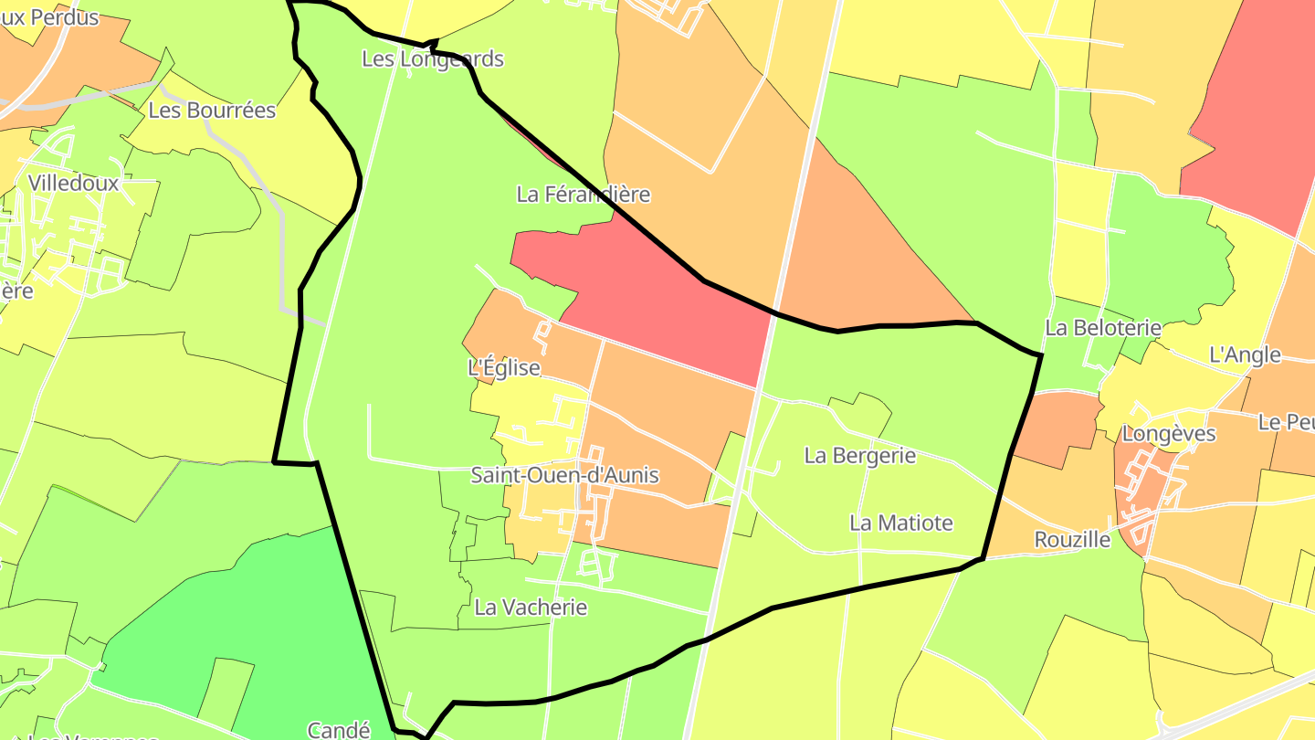 Carte des prix de l'immobilier Saint-Ouen-d'Aunis