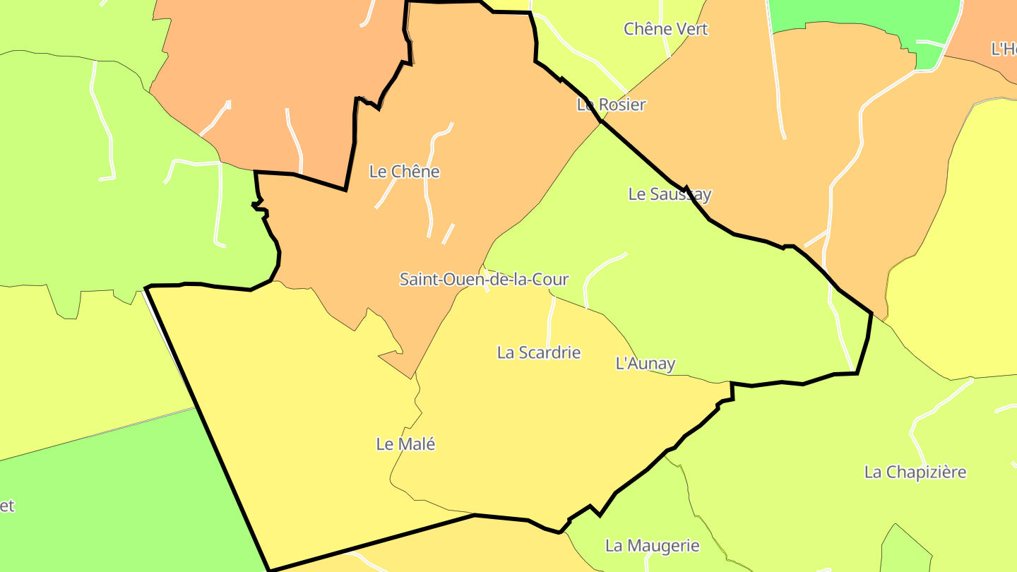 Carte des prix de l'immobilier Saint-Ouen-de-la-Cour