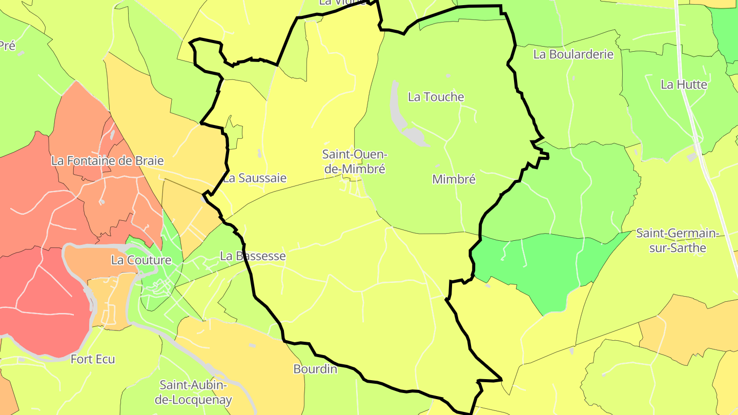 Carte des prix de l'immobilier Saint-Ouen-de-Mimbré