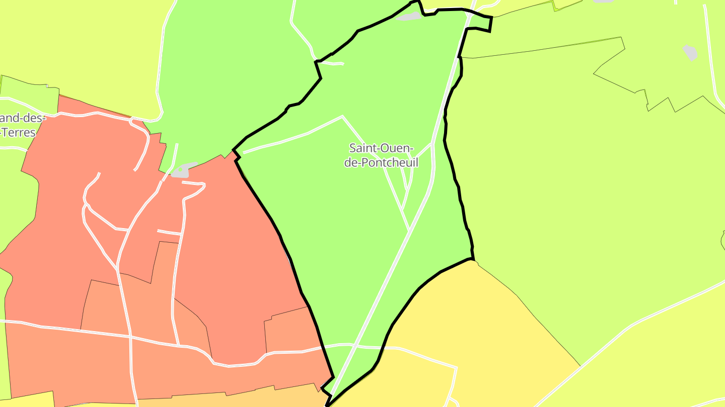 Carte des prix de l'immobilier Saint-Ouen-de-Pontcheuil