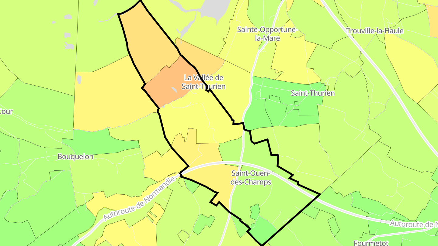 Carte des prix de l'immobilier Saint-Ouen-des-Champs