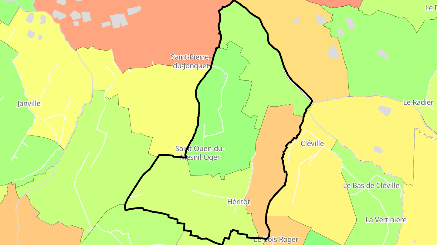 Carte des prix de l'immobilier Saint-Ouen-du-Mesnil-Oger