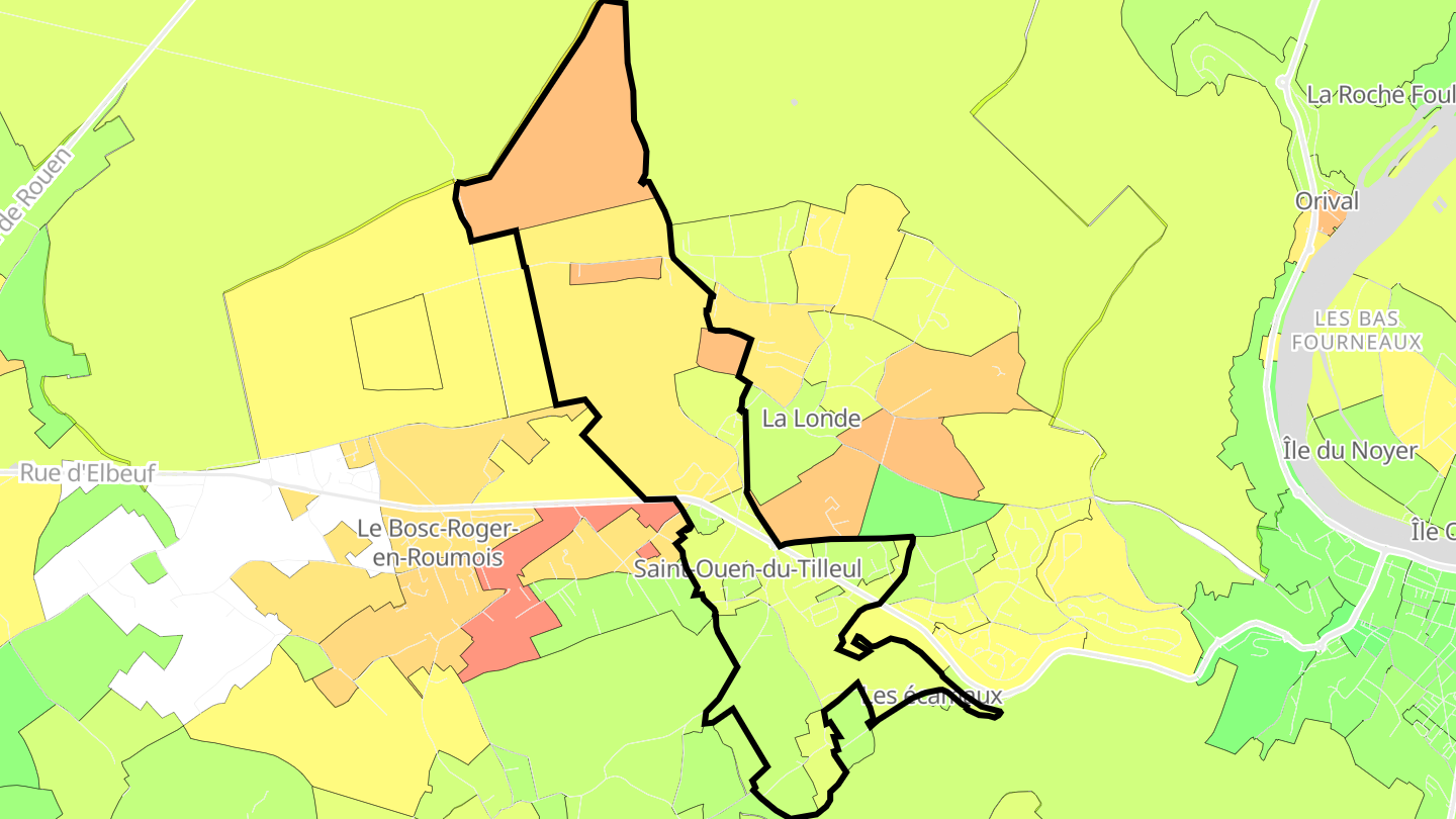 Carte des prix de l'immobilier Saint-Ouen-du-Tilleul