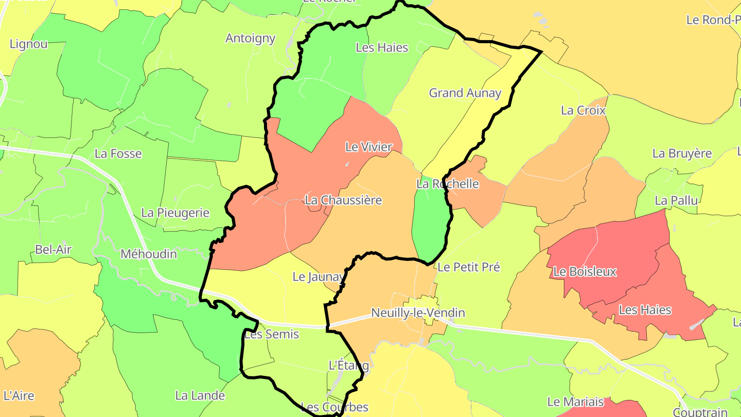 Carte des prix de l'immobilier Saint-Ouen-le-Brisoult