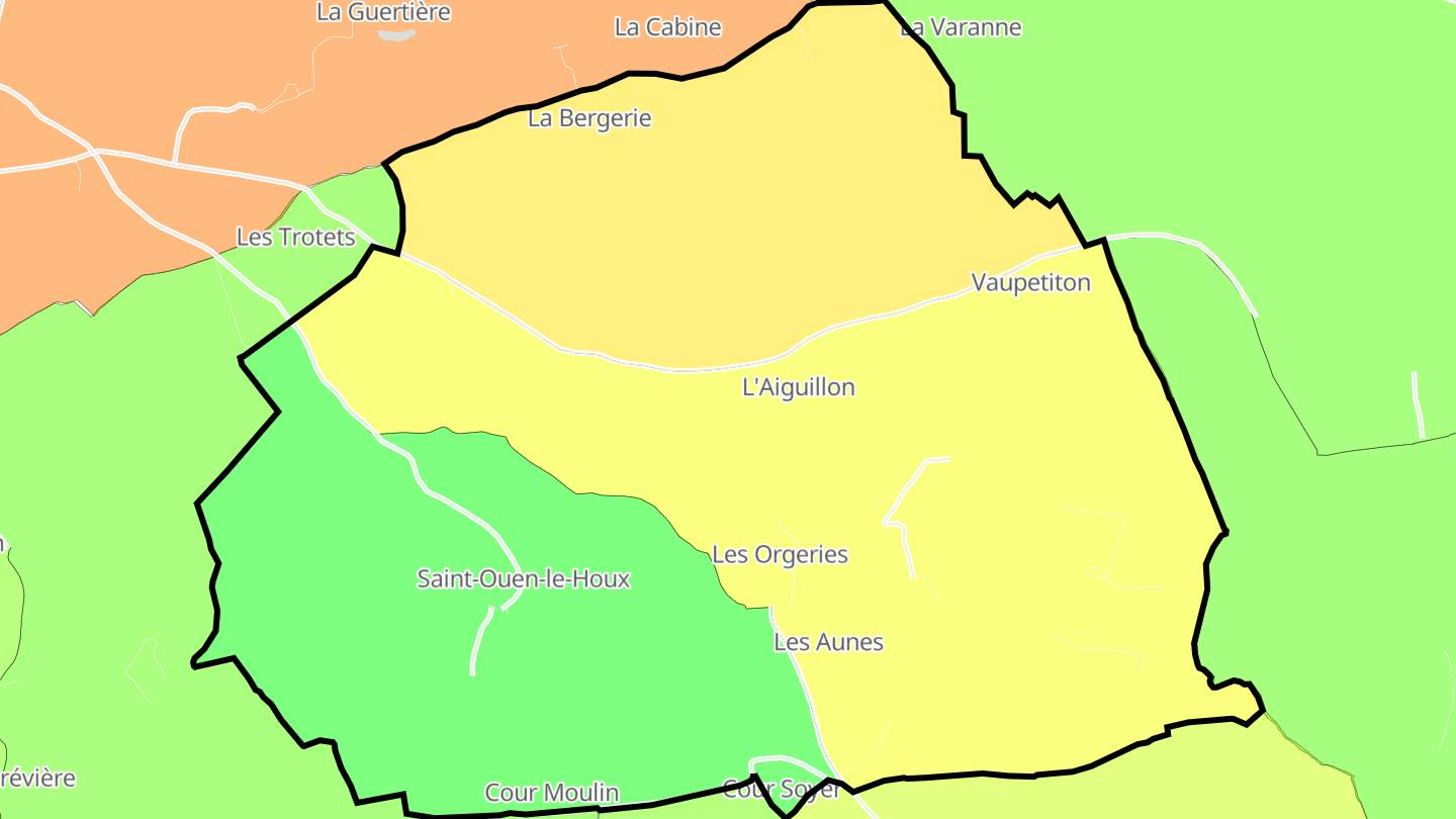 Carte des prix de l'immobilier Saint-Ouen-le-Houx