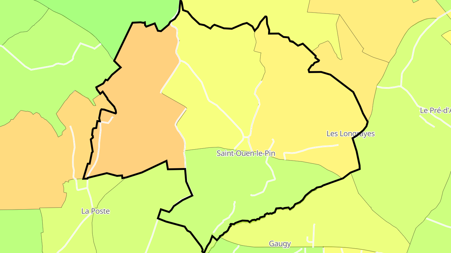 Carte des prix de l'immobilier Saint-Ouen-le-Pin